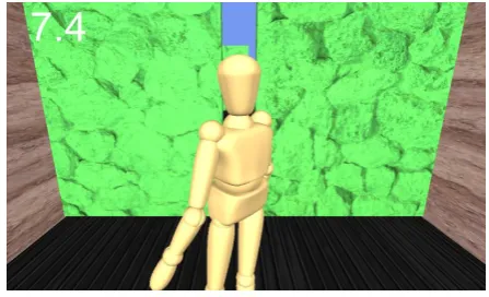 Figure 1. Virtual avatar and environment viewed from the participants’ perspective 