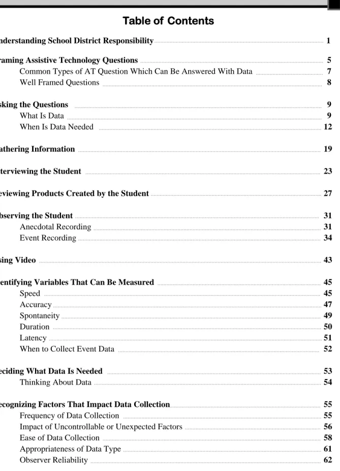 Table of  Contents 