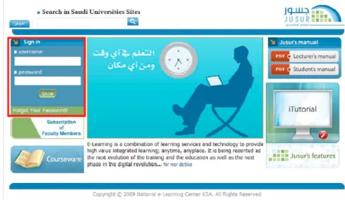Figure 1. Jusur Home Page 