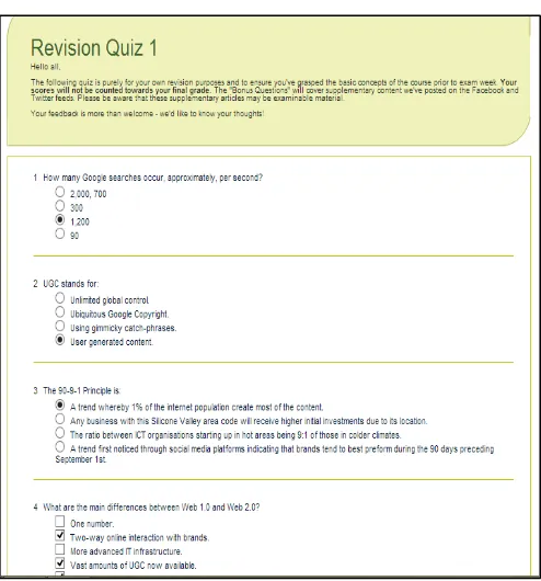 Figure 1. Sample online quiz for students