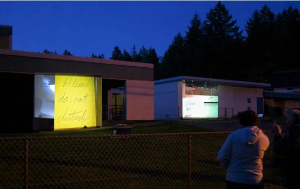 Figure 7. Natalie LeBlanc, In/Visibility of the Abandoned School, 2014. Detail of site-specific installation.