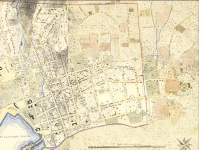 Figure 4:  Part of Map of Hobart Town (George Frankland 1839) (TAHO) 