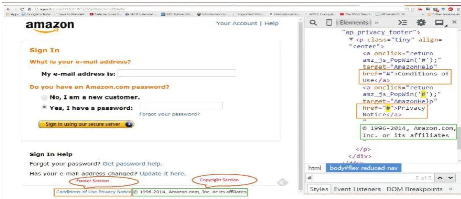 Figure 1 shows an example Hence by one of these connection in the internet spam, the user is instructed to visit a illegitimate webpage which has resemblance to the login page of the well-known Amazon webpage