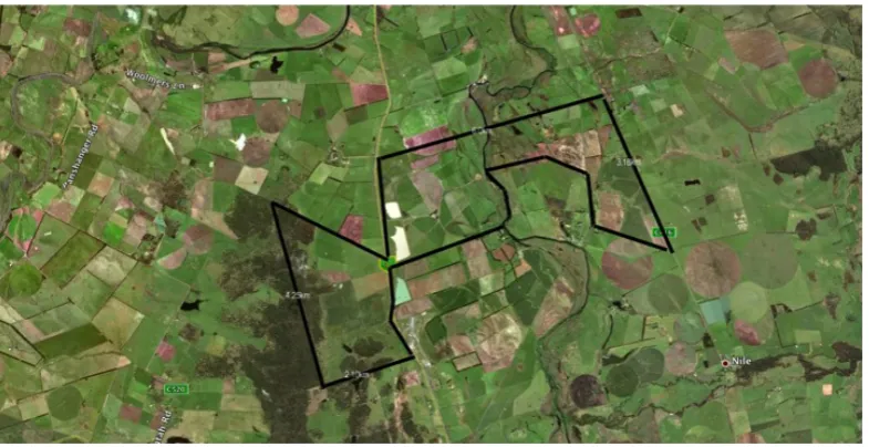 Figure 1: Patrick Sutczak, Google Satellite Image detailing Oakdene’s 