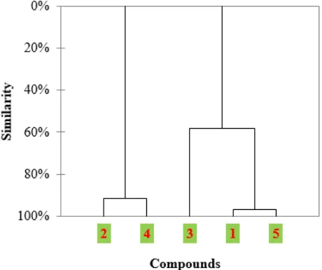 Fig. 4. Dendrogram obtained for the studied Dapsone derivatives 