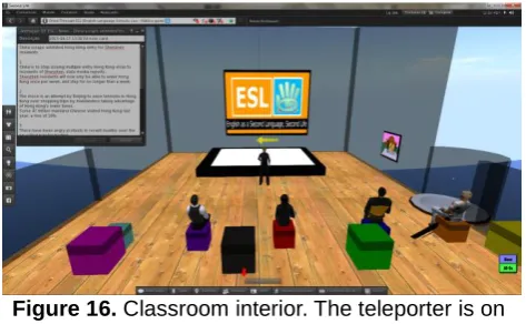 Figure 16. Classroom interior. The teleporter is on the right side of the room. 