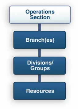 Figure 5 depicts the organizational template for an Operations Section.  Expansions of this  basic structure may vary according to numerous considerations and operational factors