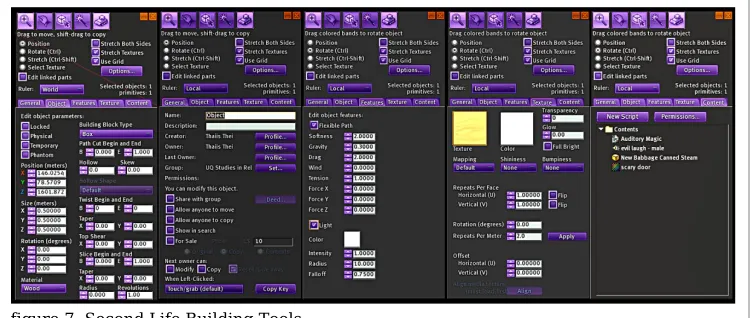 figure 7. Second Life Building Tools