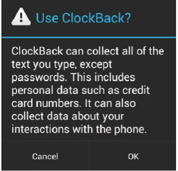Figure 1. Accessibility Service Warning Dialog