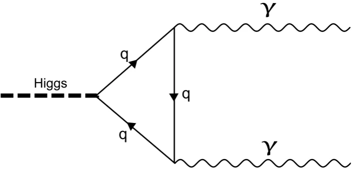 Figure 2.1: Higgs decay into two photons via quark loop