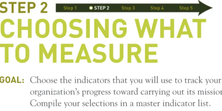 Figure 3. Categories of Indicators and What They Measure Organizational Health Indicators Financial Sustainability Team Capacity Implementation  Effectiveness Program  Performance IndicatorsActivitiesOutputsQuality Program Costs