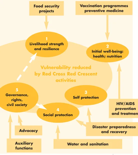 Figure 4 The connection between existing Red Cross Red Crescent programmes and capacity building/vulnerability reduction