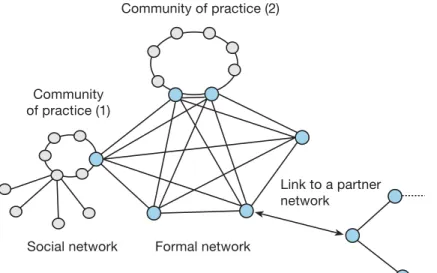 Figure 1: Social networks, CoPs and formal networks