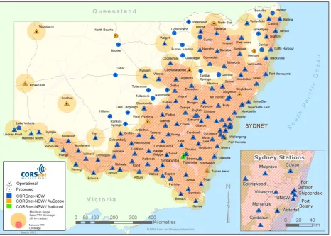 Figure 1: CORSnet-NSW network map as of March 2013 (LPI, 2013). 