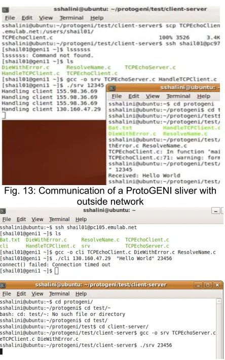 Fig. 13: Communication of a ProtoGENI sliver with 