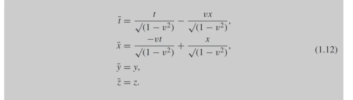 Fig. 1.4 gives us one other bit of information: events ( ¯t = 0, ¯x = a) and (¯t = a, ¯x = 0) are connected by a light ray