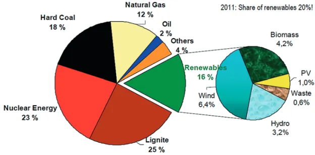 Figure 1: Electricity production in Germany 2010, in percentage 5