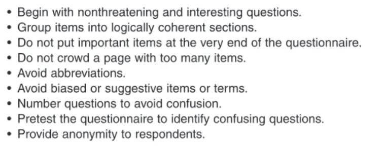 FIGURE 4-10 Good Questionnaire Design