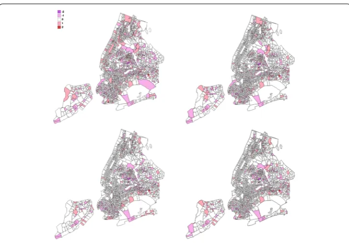 Figure 5 Absolute error of predicted vs actual values for the 2015 larcenies counts per census tract