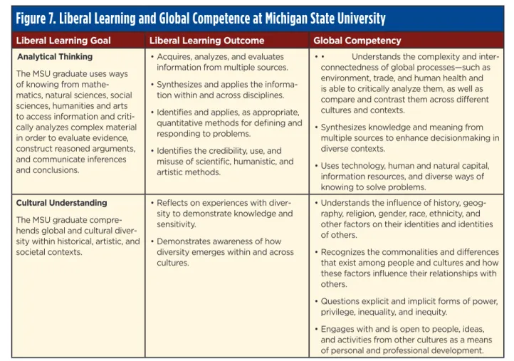 Figure 7. Liberal Learning and Global Competence at Michigan State University