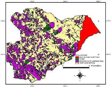Figure 2.3:   Distribution of the different land Use/cover in Kalimabenge micro-catchment, 2010