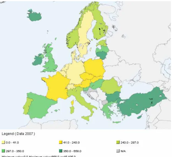 Figure 3 indicates that as of 2007 Germany, Austria, Denmark and the Netherlands have made  considerable progress in reducing per capita waste to landfill