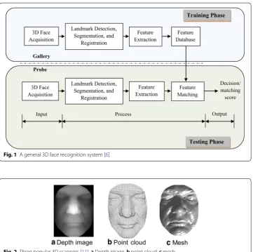Fig. 2 Three popular 3D scanners [11]. a Depth image, b point cloud, c mesh