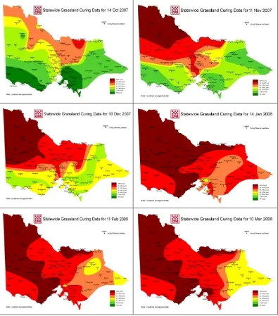 Figure 1.4. Curing progress across Victoria 2007/8 (source: Country Fire Authority, Victoria)  