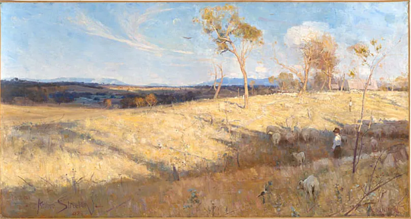 Figure 2. Arthur Streeton, Golden Summer Eaglemont, 1888, oil on canvas, 81.3x152.4cm, National Gallery, Victoria