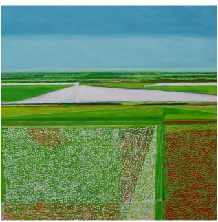 Figure 3. Patrick Grieve, Farmland Coastal Series No. 63, 2008, oil on linen, 150x150cm, Bett Gallery Hobart