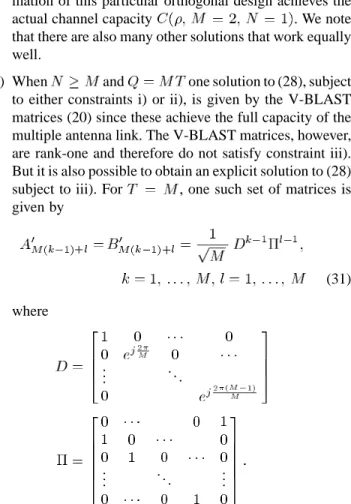 Fig. 4 in Section IV presents a performance comparison of the LD code (31) with V-BLAST.