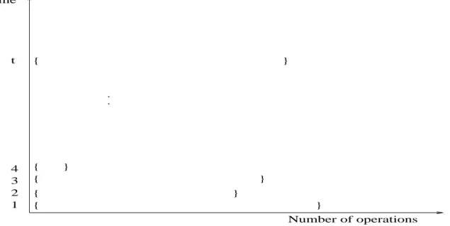 Figure 12: IWD mode: in each of the t steps of an algorithm a set of as many operations as needed by the algorithm are performed