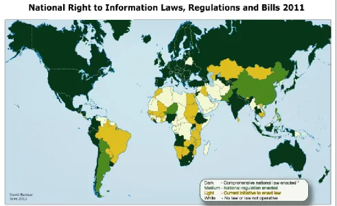 Figure 1: Banisar's 2011 Map of FOI Law 