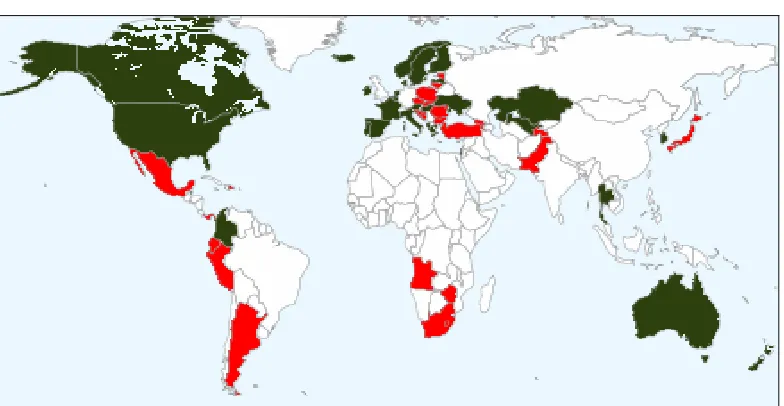 Figure 6: The Diffusion of FOI Law, 2005 