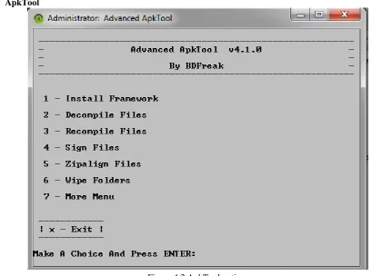 Figure 4.2 ApkTool options 