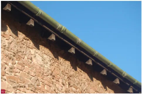 Fig. 2 Overhanging eaves on a 19th  century building.