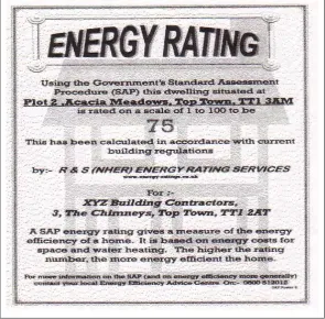 Figure 2.6: British building energy rating certificate (Source: Miguez et al. 2006) 