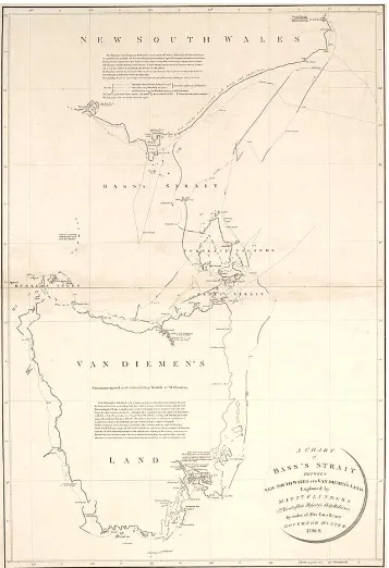 Figure 2-6 A Chart of Bass's Strait between New South Wales and Van Diemen's Land (1800) Map: Aaron Arrowsmith (NLA, 2010b) 