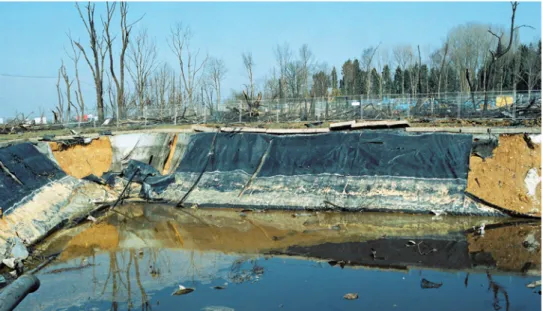 Figure 11 The firewater lagoon on the HOSL site after the incident 