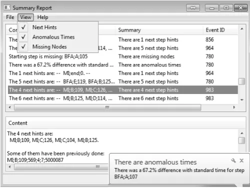 Figure 7. The feedback module notiﬁcations and reports