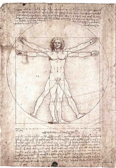 Figure 28 Leonardo da Vinci, Human Figure in a Circle and a Square, illustrating Virtruvius on Proportion, 