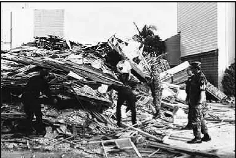 Figure 9.1 Illustration: An example of energy creating disorder,  not order. An earthquake caused a building to collapse in the  Marina District, San Francisco, CA