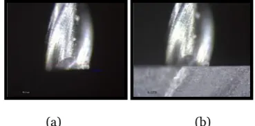 Figure 5. a) Tool inspection b) Tool-workpiece contact  