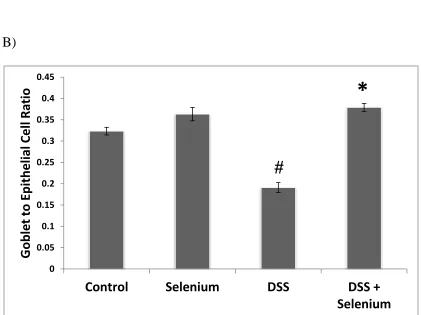 Figure 2.3 A-B. Effect of Se rich diet on goblet cell content.