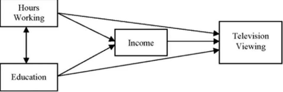 FIG. 1. Path analysis model examining the effects of some variables on television viewing