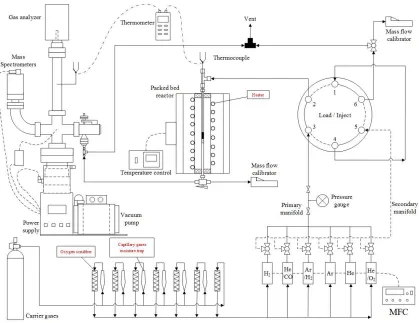 Figure 2.1 The schematic of the TPR-MS system.  