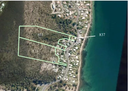 Figure 4-3. Aerial image of 837, 851 & 873 Sandy Bay Road, Hobart, taken from Google Earth 