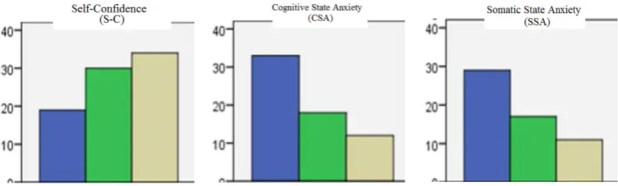 Figure 2: Jared’s pre-mid- and post-intervention scores on Competitive State Anxiety Inventory (CSAI-2).