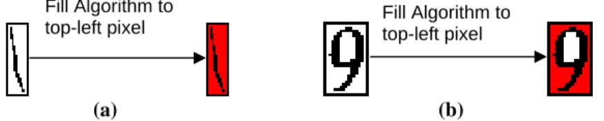 Fig 9 shows two example cases. In Fig 9 (a), there is no pixel of the original background  color once the filling algorithm is applied