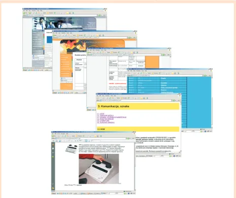 Figure 1: Temporary interface uploaded on school server with translated available modules and active hypertext.